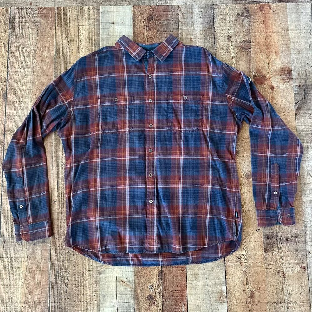 Kuhl Mens Plaid Button-Up Shirt XLarge Cotton & Tencel Blue & Red